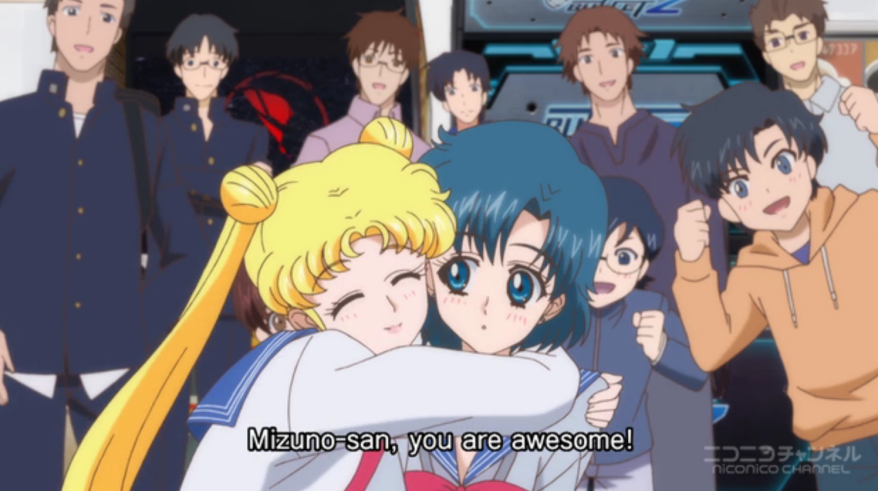 Sailor Moon Crystal - Usagi hugs Ami