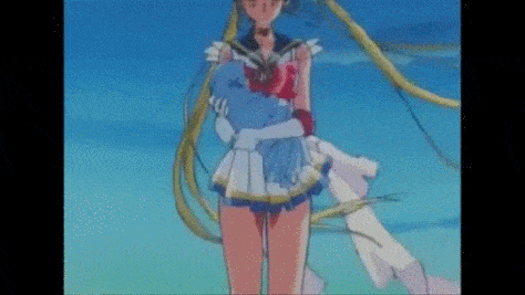 Sailor Moon holding baby Hotaru