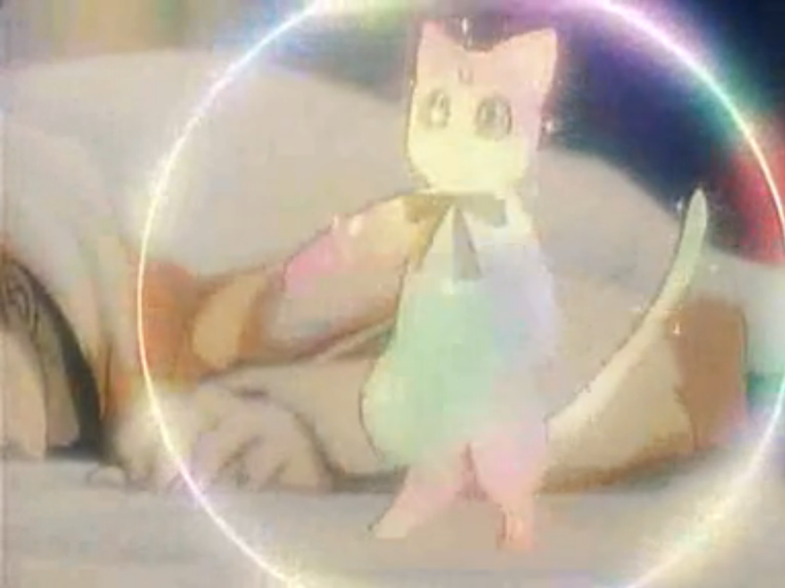 This is actually a really beautiful scene. She totally looks like the Pokemon Mew though
